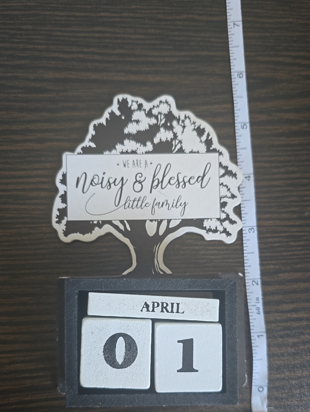 💕5/$20 Noisy & Blessed Tree Perpetual Calendar - White and Black